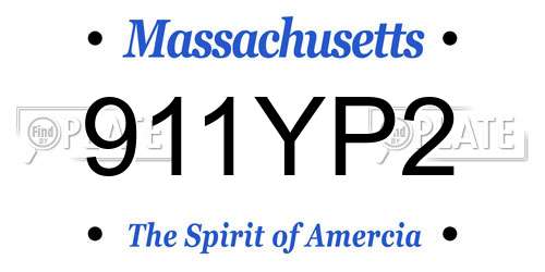 911YP2 Massachusetts License Plate