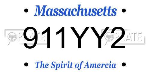 911YY2 Massachusetts License Plate