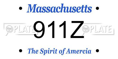 911Z Massachusetts License Plate