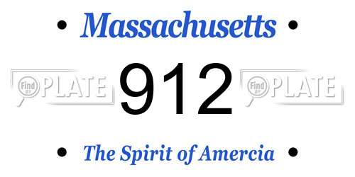912 Massachusetts License Plate
