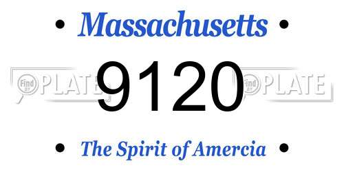 9120 Massachusetts License Plate