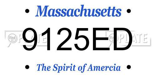 9125ED Massachusetts License Plate