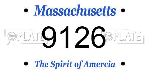 9126 Massachusetts License Plate