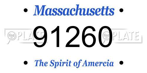 91260 Massachusetts License Plate