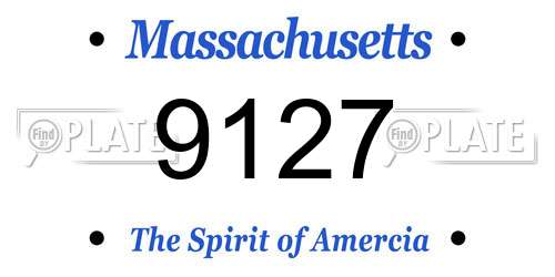9127 Massachusetts License Plate