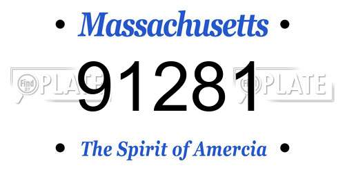 91281 Massachusetts License Plate