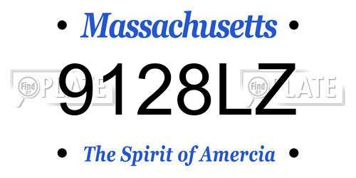 9128LZ Massachusetts License Plate