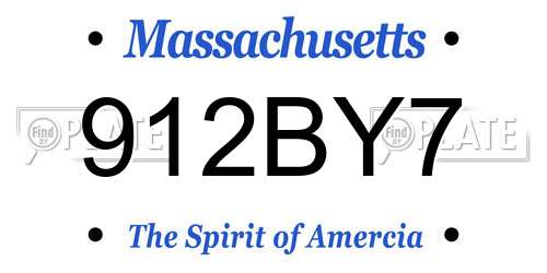 912BY7 Massachusetts License Plate