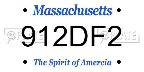 912DF2 Massachusetts License Plate