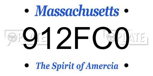 912FC0 Massachusetts License Plate