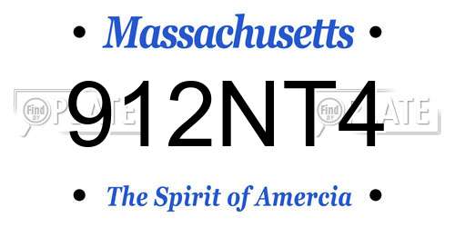 912NT4 Massachusetts License Plate