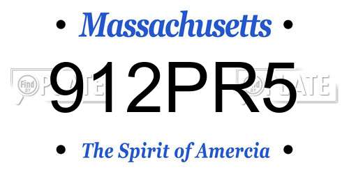 912PR5 Massachusetts License Plate