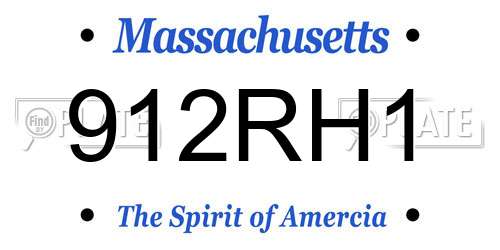 912RH1 Massachusetts License Plate