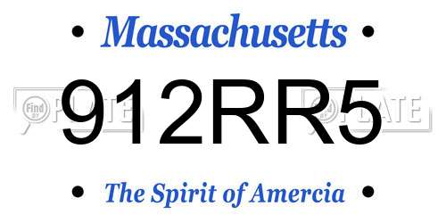 912RR5 Massachusetts License Plate