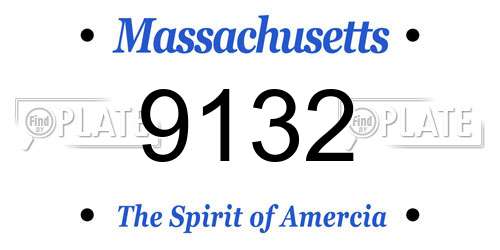 9132 Massachusetts License Plate