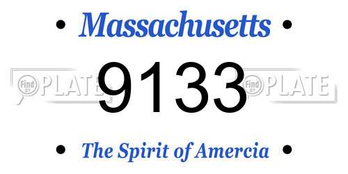 9133 Massachusetts License Plate