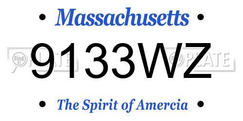 9133WZ Massachusetts License Plate