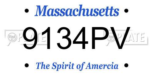 9134PV Massachusetts License Plate