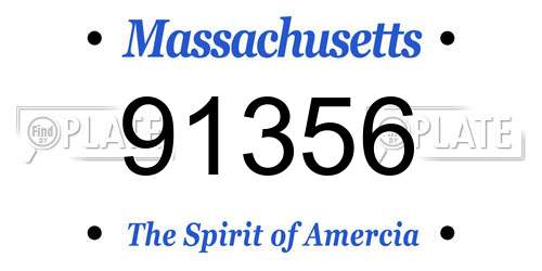 91356 Massachusetts License Plate