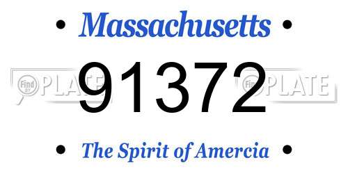 91372 Massachusetts License Plate