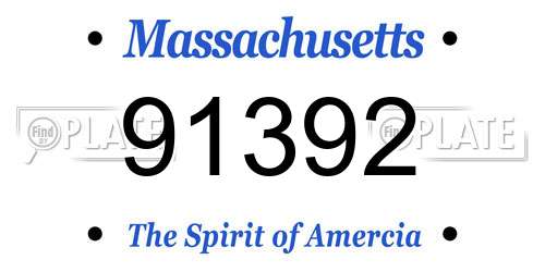 91392 Massachusetts License Plate