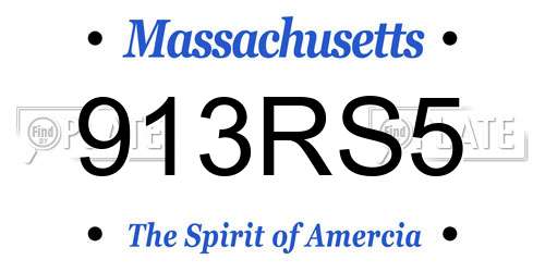 913RS5 Massachusetts License Plate