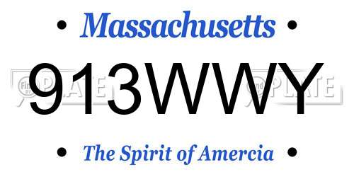 913WWY Massachusetts License Plate