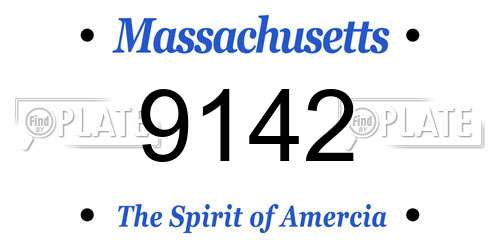 9142 Massachusetts License Plate