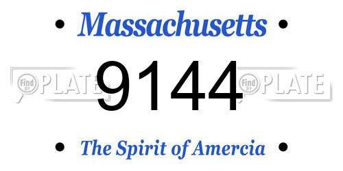 9144 Massachusetts License Plate