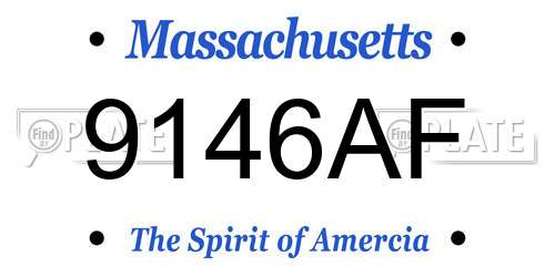 9146AF Massachusetts License Plate