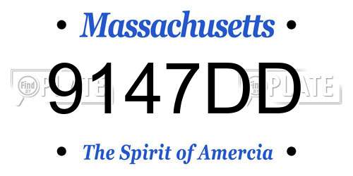 9147DD Massachusetts License Plate