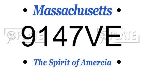 9147VE Massachusetts License Plate