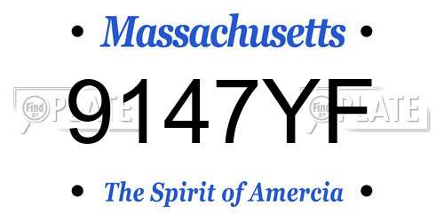 9147YF Massachusetts License Plate