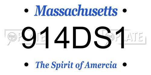 914DS1 Massachusetts License Plate