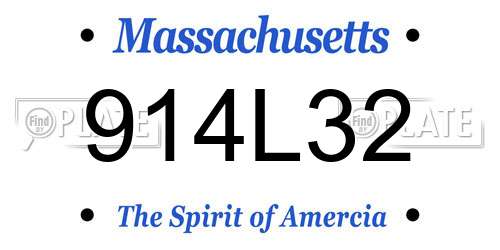 914L32 Massachusetts License Plate