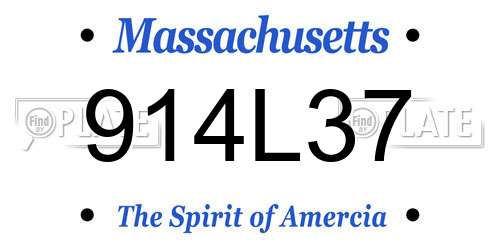 914L37 Massachusetts License Plate