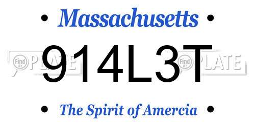 914L3T Massachusetts License Plate