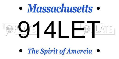 914LET Massachusetts License Plate