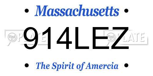 914LEZ Massachusetts License Plate