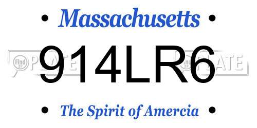 914LR6 Massachusetts License Plate