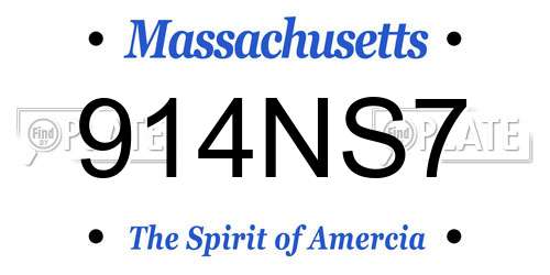 914NS7 Massachusetts License Plate