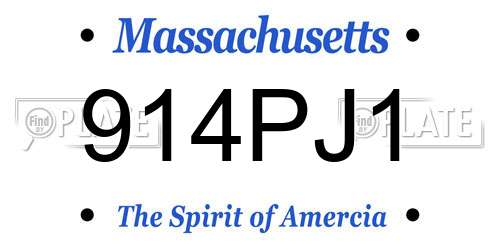 914PJ1 Massachusetts License Plate