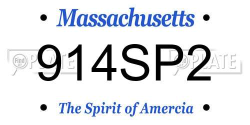 914SP2 Massachusetts License Plate