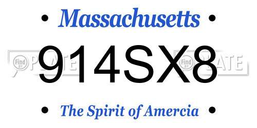 914SX8 Massachusetts License Plate