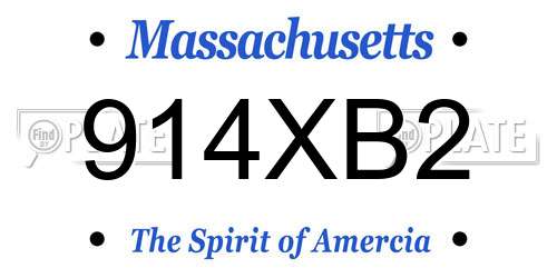 914XB2 Massachusetts License Plate
