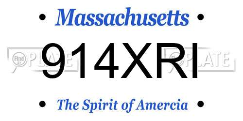 914XRI Massachusetts License Plate