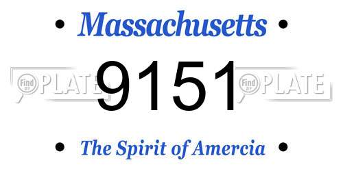 9151 Massachusetts License Plate