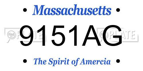9151AG Massachusetts License Plate