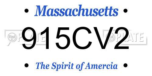 915CV2 Massachusetts License Plate