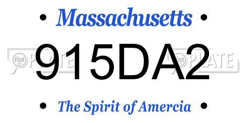 915DA2 Massachusetts License Plate